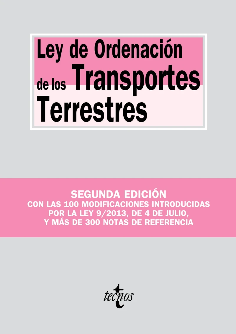 Portada: Ley de Ordenación de los Transportes Terrestres