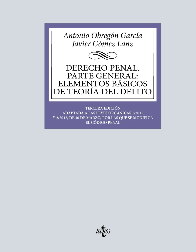 Portada: Derecho Penal. Parte general
