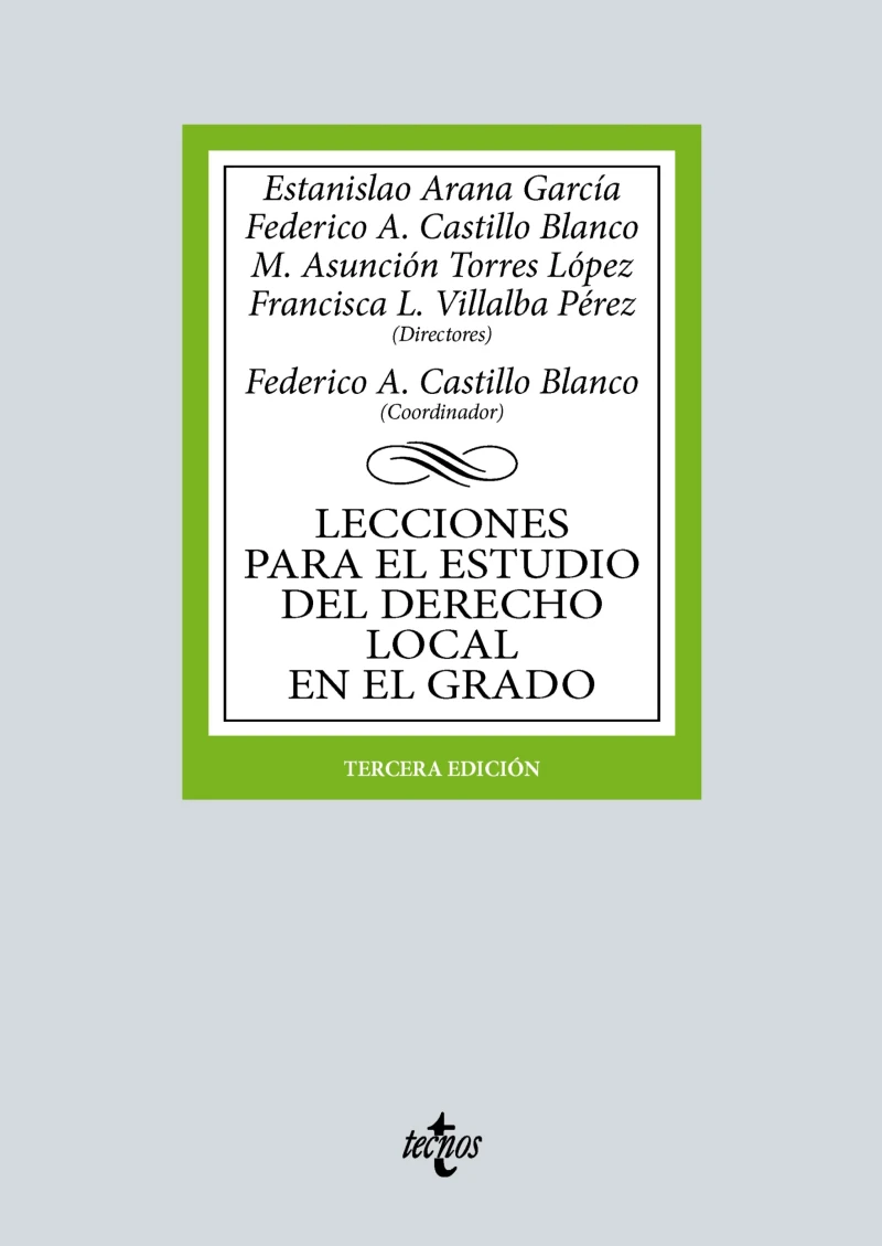 Portada: Lecciones para el estudio del derecho local en el grado