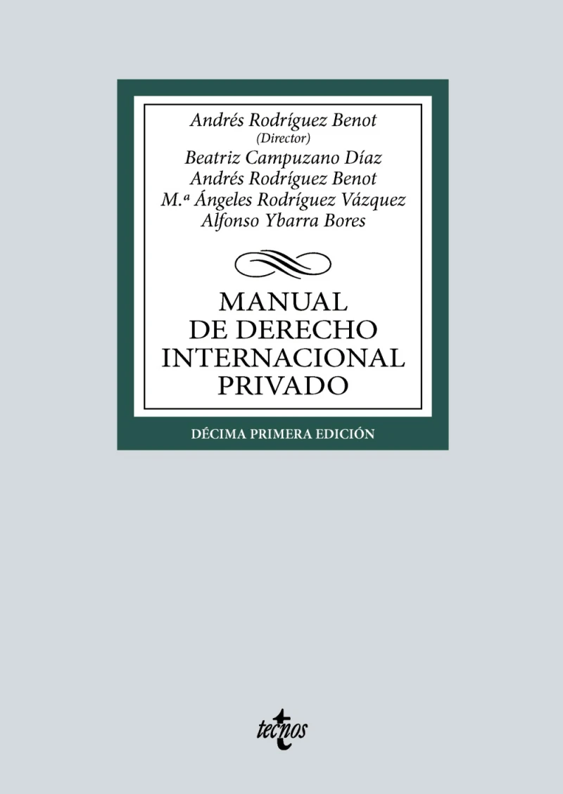 Portada: Manual de Derecho Internacional privado
