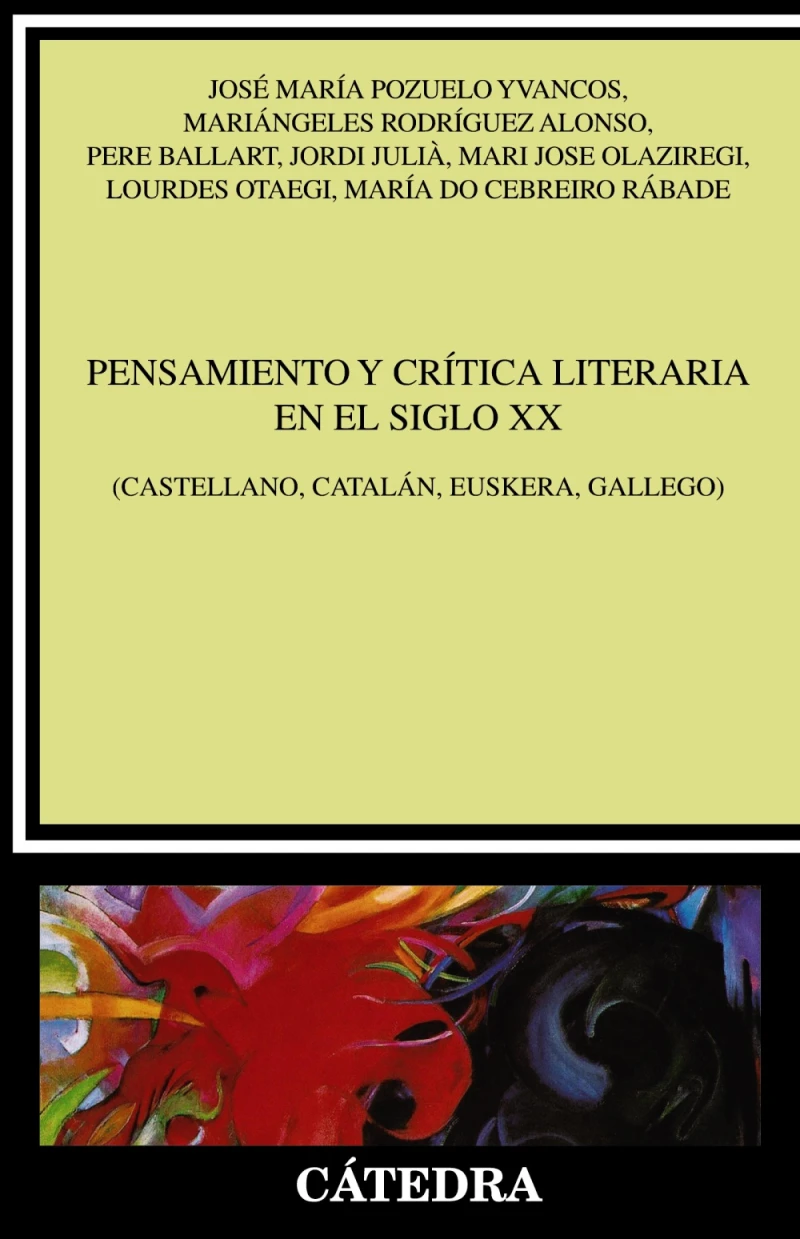 Portada: Pensamiento y crítica literaria en el siglo XX