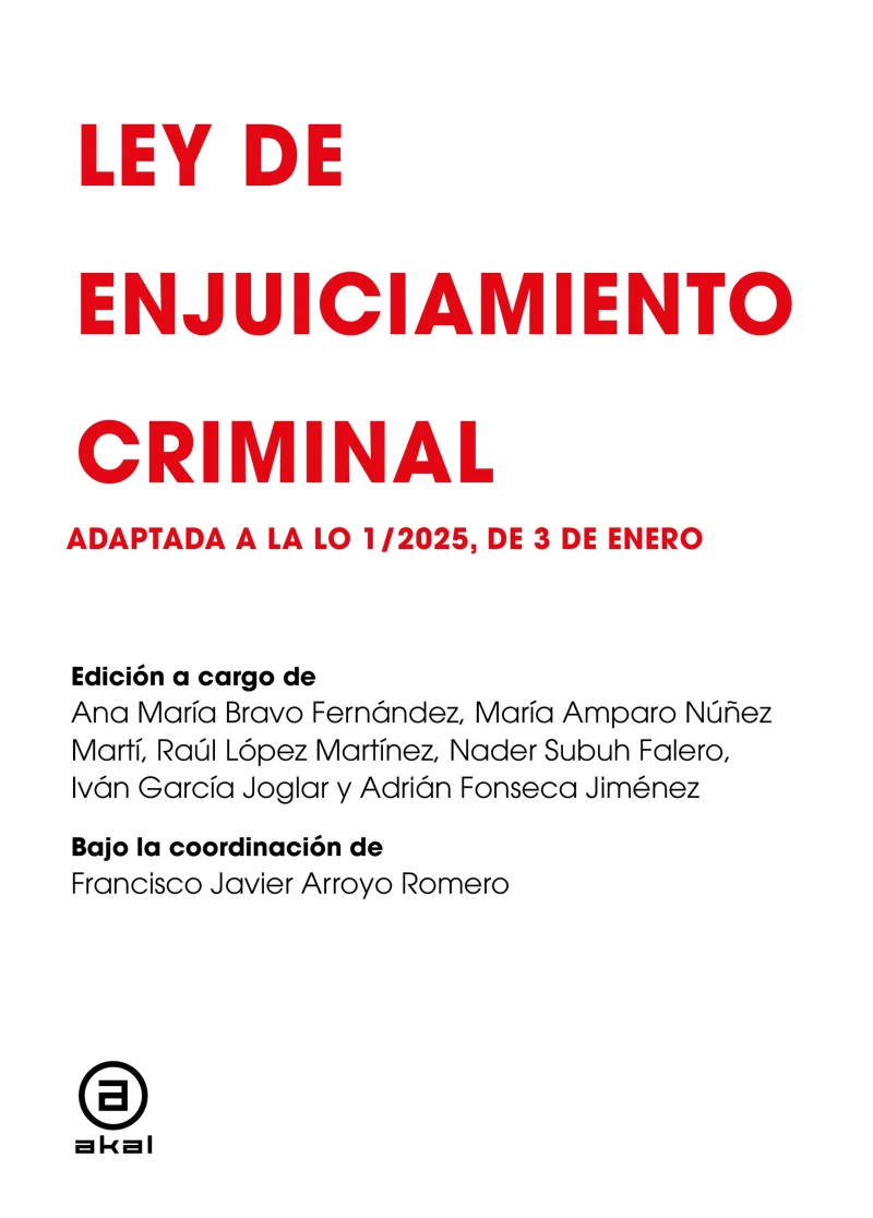 Portada: Ley de Enjuiciamiento Criminal