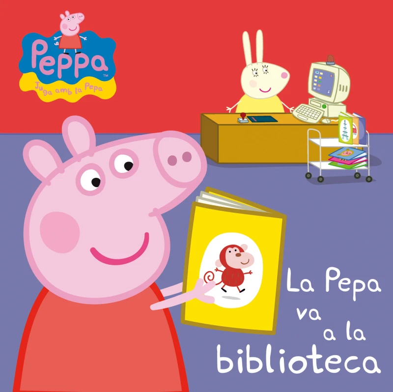 Portada: Peppa Pig. Llibre de cartró - La Pepa va a la biblioteca