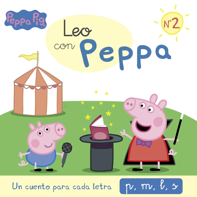 Portada: Peppa Pig. Lectoescritura - Leo con Peppa. Un cuento para cada letra: p, m, l, s