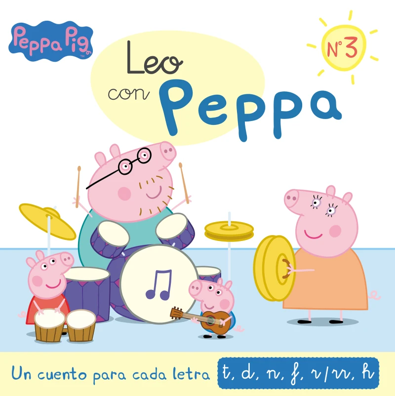 Portada: Peppa Pig. Lectoescritura - Leo con Peppa. Un cuento para cada letra: t, d, n, f, r/rr, h