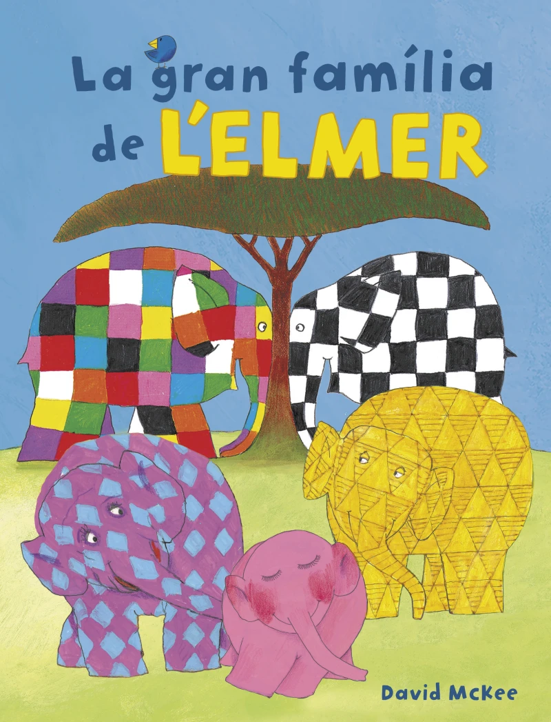 Portada: L'Elmer. Un conte - La gran família de l'Elmer