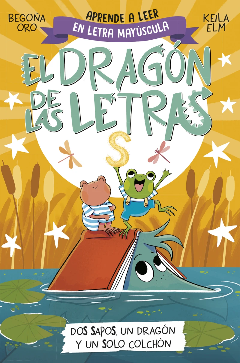 Portada: El dragón de las letras 4 - Dos sapos, un dragón y un solo colchón