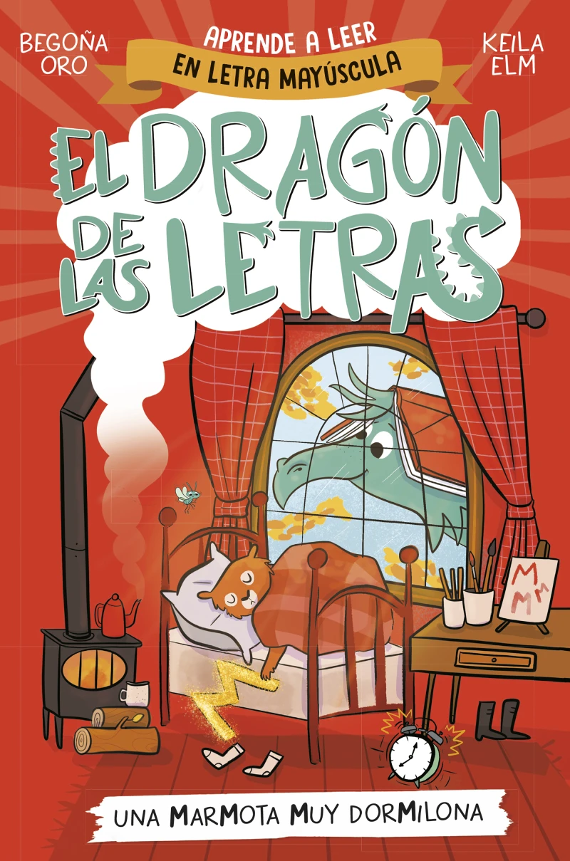 Portada: El dragón de las letras 5 - Una marmota muy dormilona