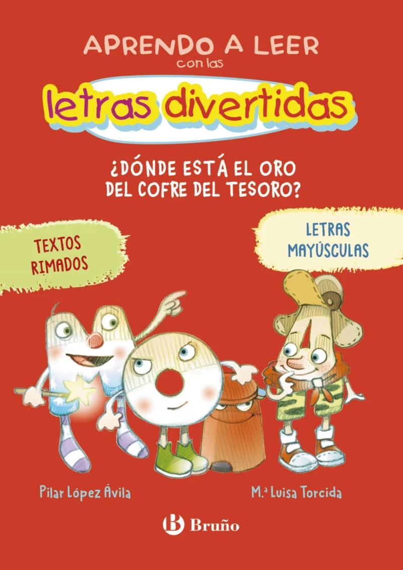 Portada: Aprendo a leer con las letras divertidas, 1. ¿Dónde está el oro del cofre del tesoro?