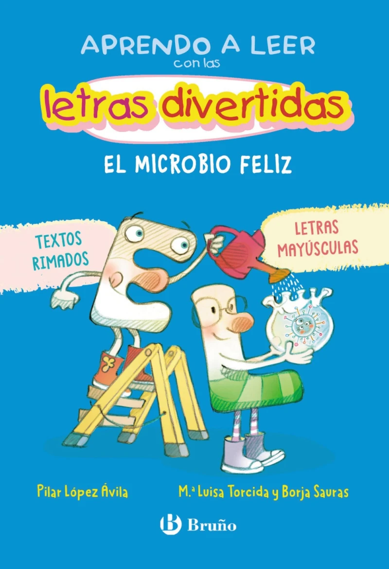 Portada: Aprendo a leer con las letras divertidas, 7. El microbio feliz