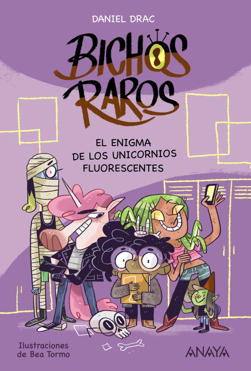 Portada: Bichos raros 1: El enigma de los unicornios fluorescentes