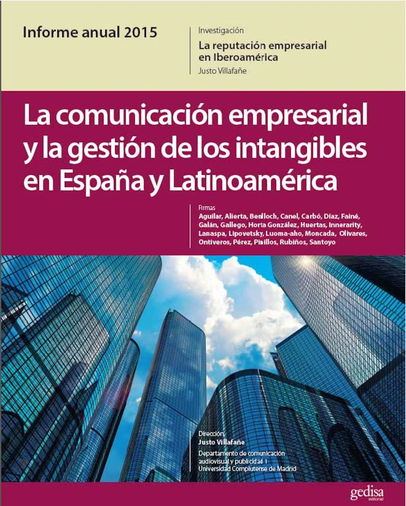 Portada: Informe Anual 2015. La Marca España desde la Teoría de la Reputación. La Comunicación Empresarial y La Gestión de los Intangibles en España y Latinoamérica