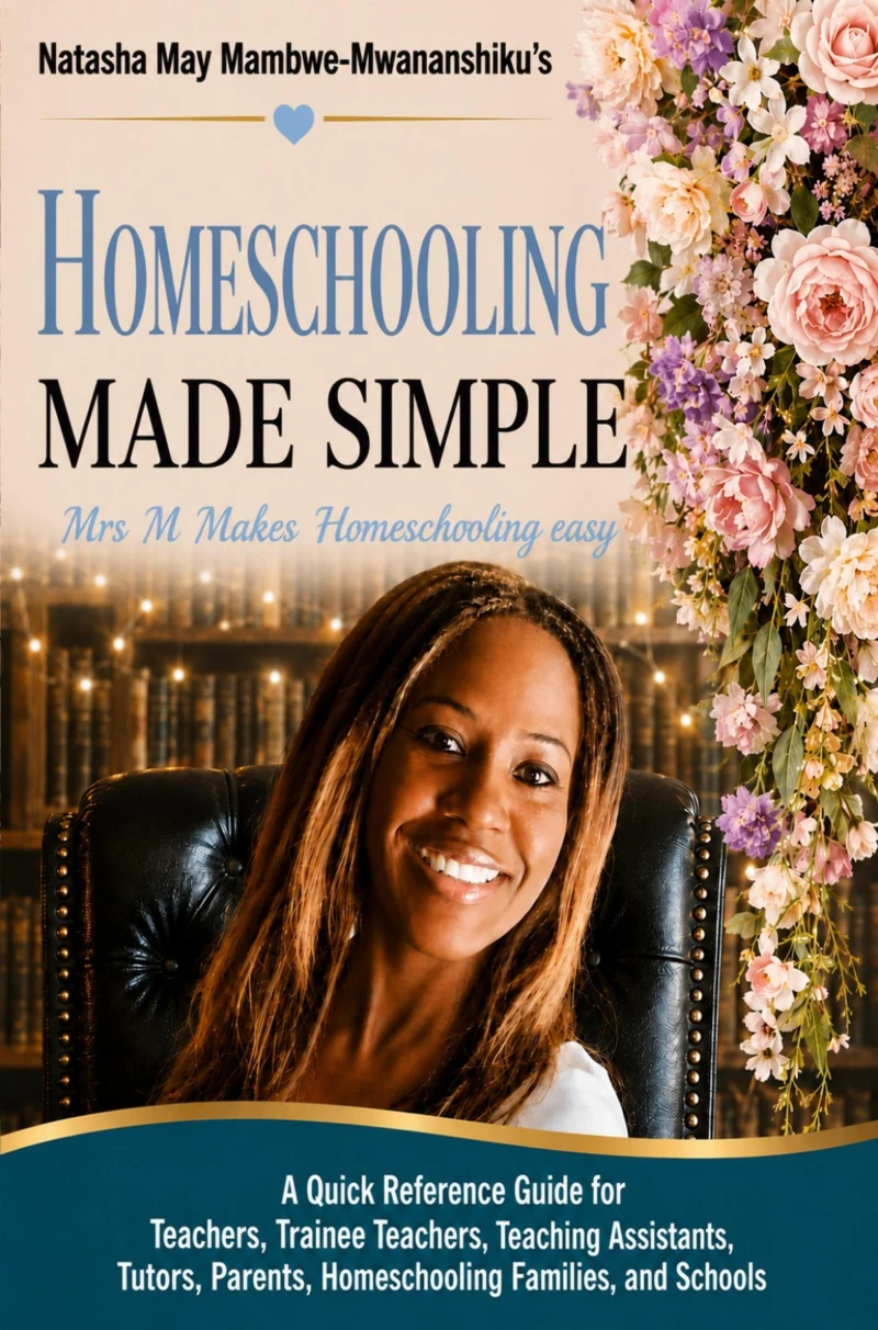 Portada: Natasha May Mambwe-Mwananshiku's Homeschooling Made Simple. Mrs M Makes Homeschooling Easy