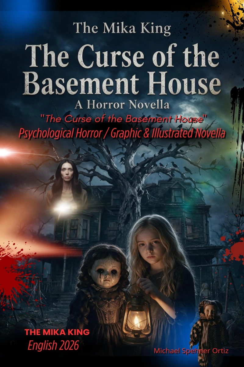 Portada: "The Curse of the Basement House" Horror / Graphic Novella The Mika King - English