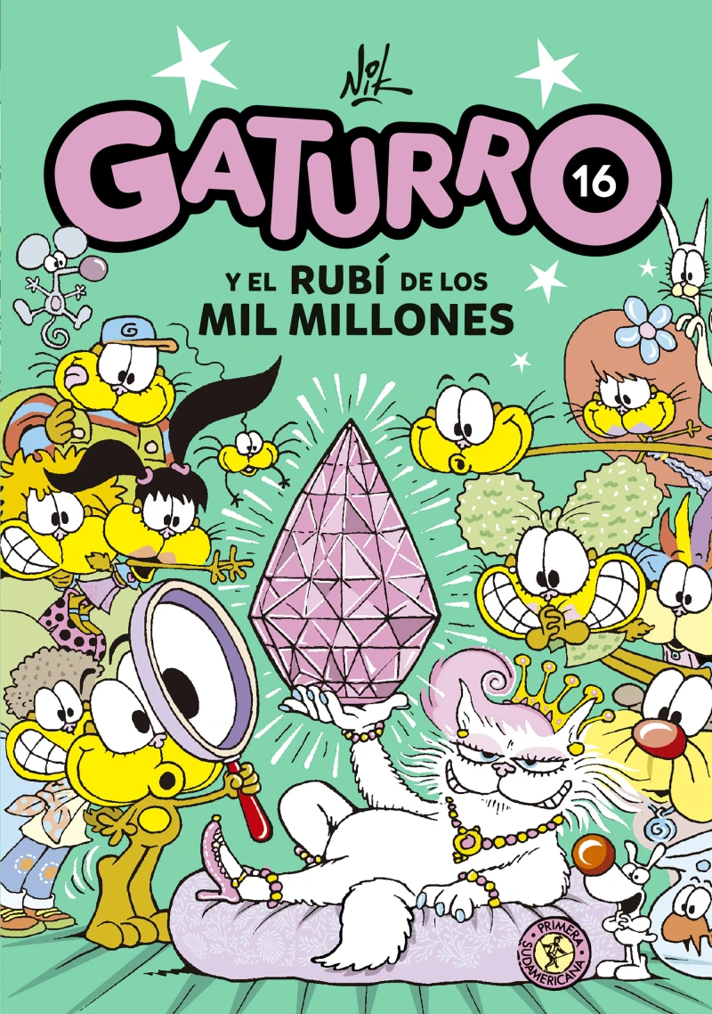 Portada: Gaturro 16. Gaturro y el rubí de los mil millones