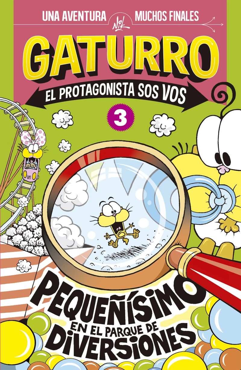 Portada: Pequeñísimo en el parque de diversiones (Gaturro. El protagonista sos vos 3)