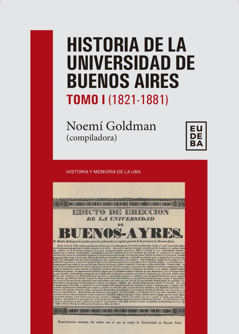 Portada: Historia de la Universidad de Buenos Aires: 1821-1881