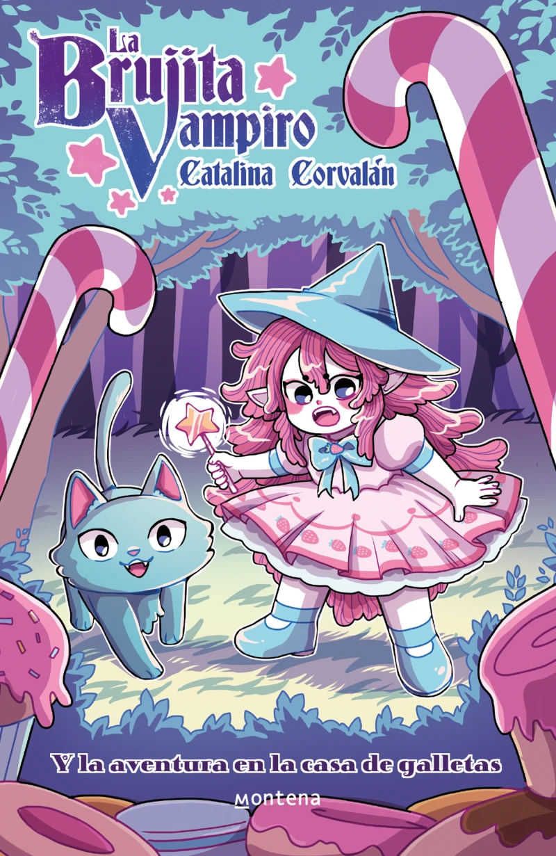Portada: La brujita vampiro y la aventura de la casa de galletas.