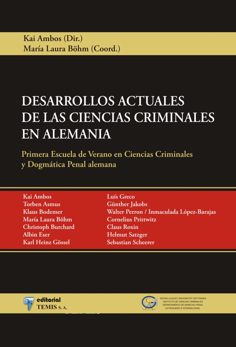 Portada: Desarrollos actuales de las ciencias criminales en Alemania