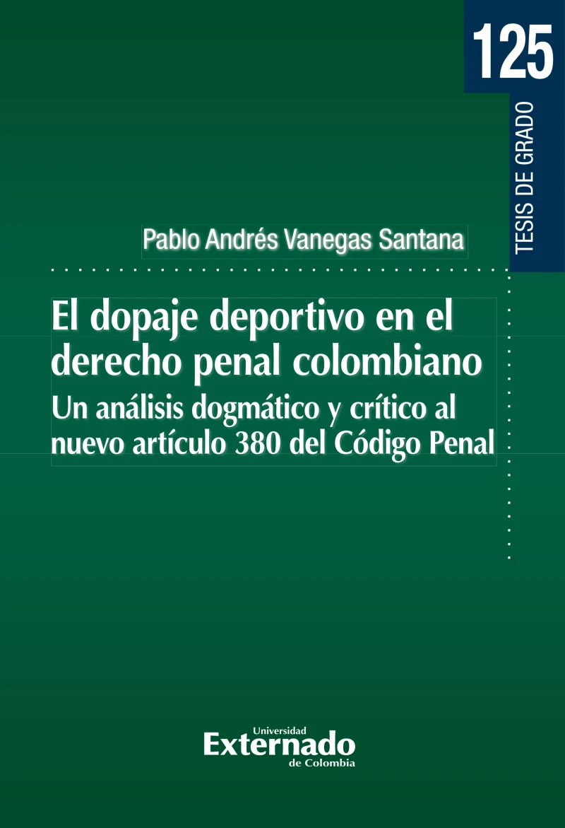 Portada: El dopaje deportivo en el derecho penal colombiano