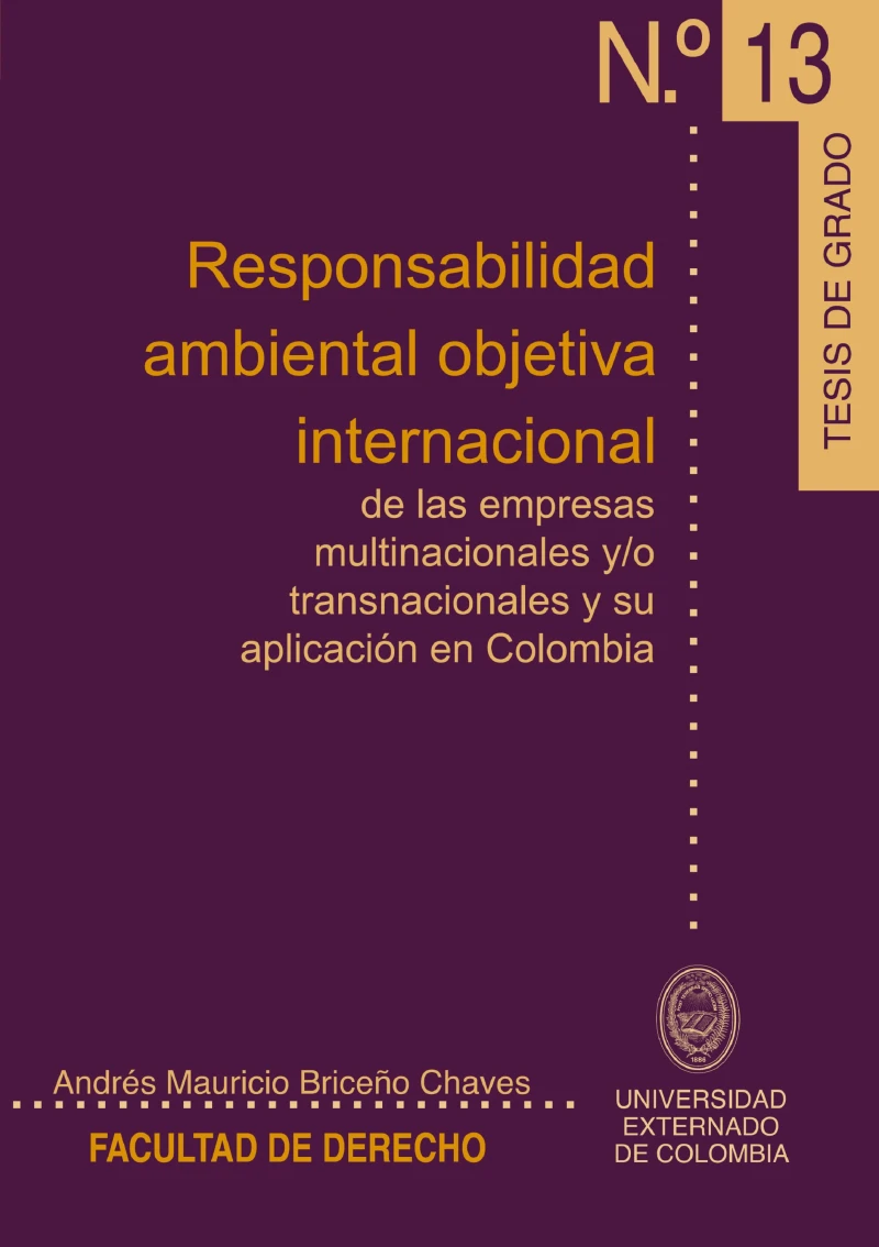 Portada: Responsabilidad ambiental objetiva internacional