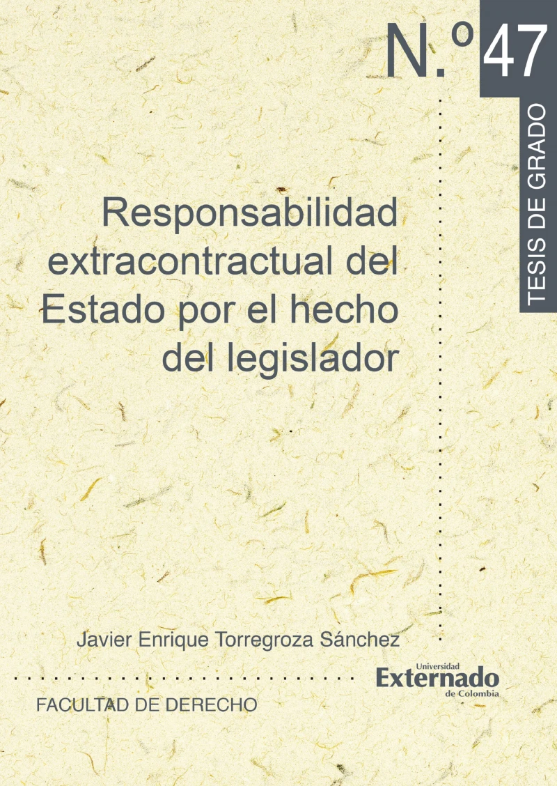 Portada: Responsabilidad extracontractual del Estado por el hecho del legislador