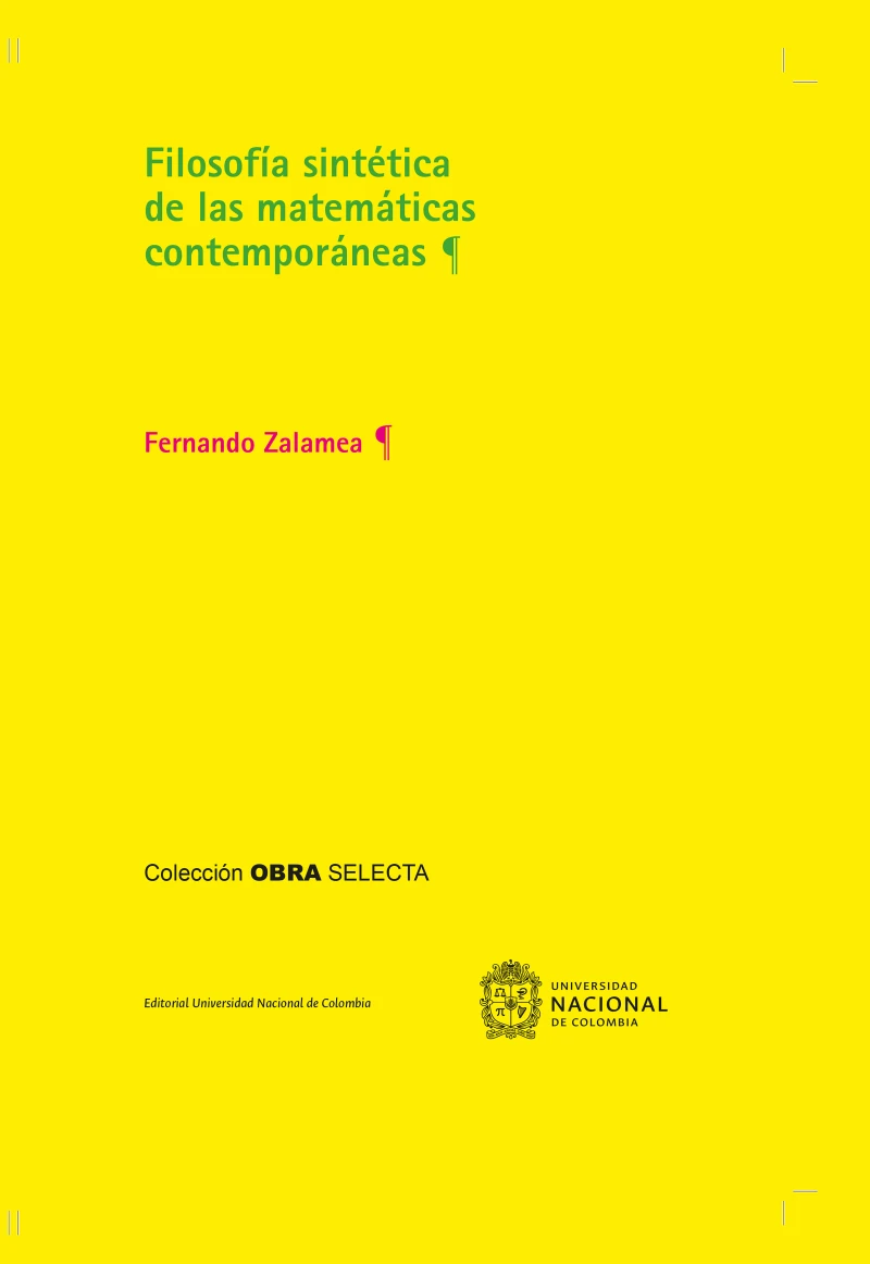 Portada: Filosofía sintética de las matemáticas contemporáneas