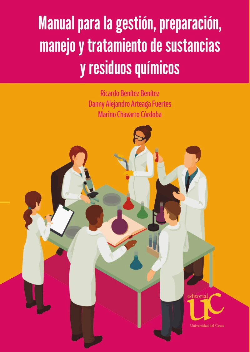 Portada: Manual para la gestión, preparación, manejo y tratamiento de sustancias y residuos químicos