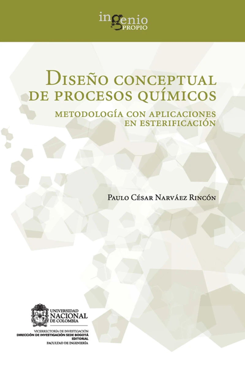 Portada: Diseño conceptual de procesos químicos. Metodología con aplicaciones en esterificación