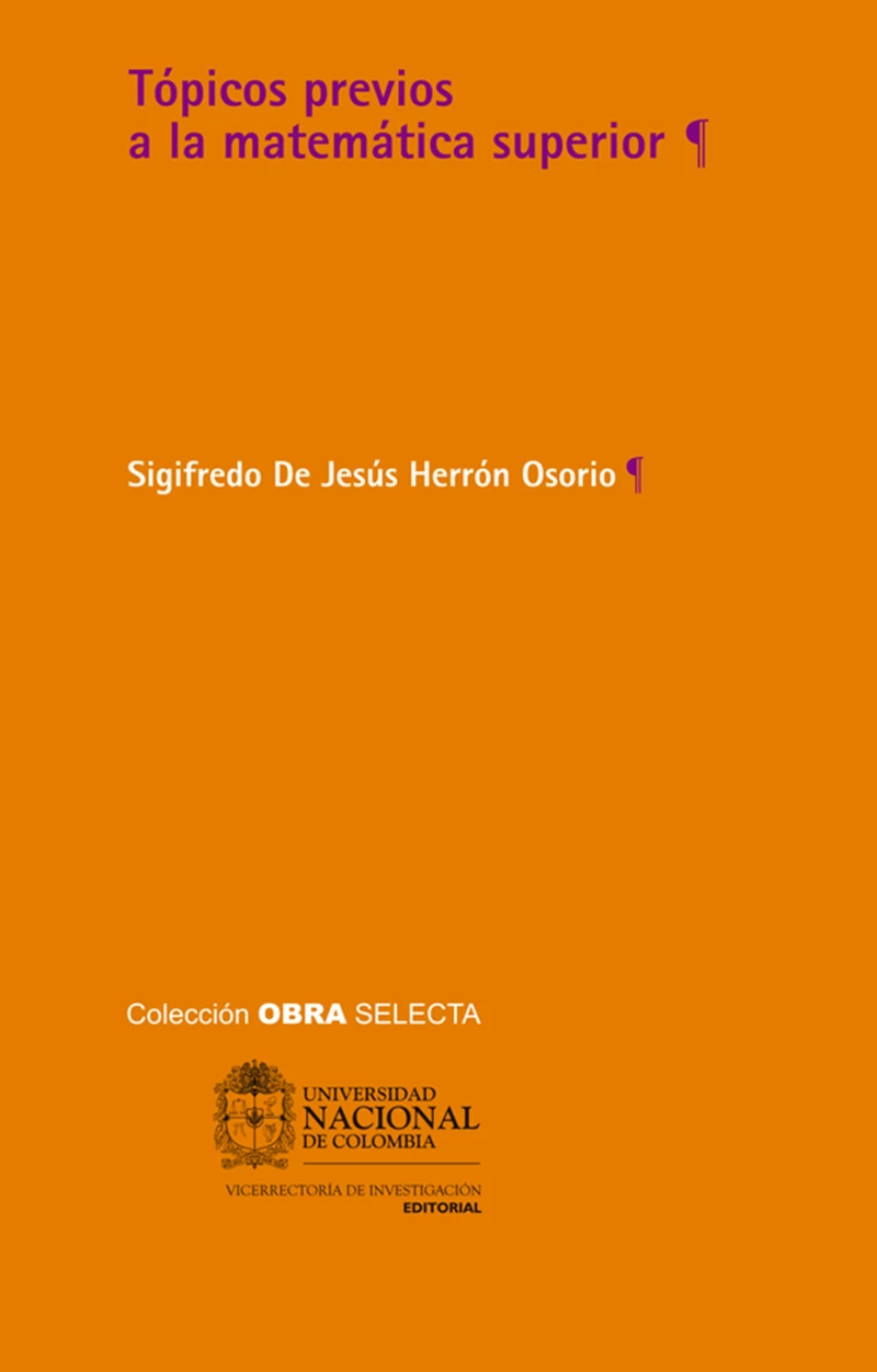 Portada: Tópicos previos a la matemática superior