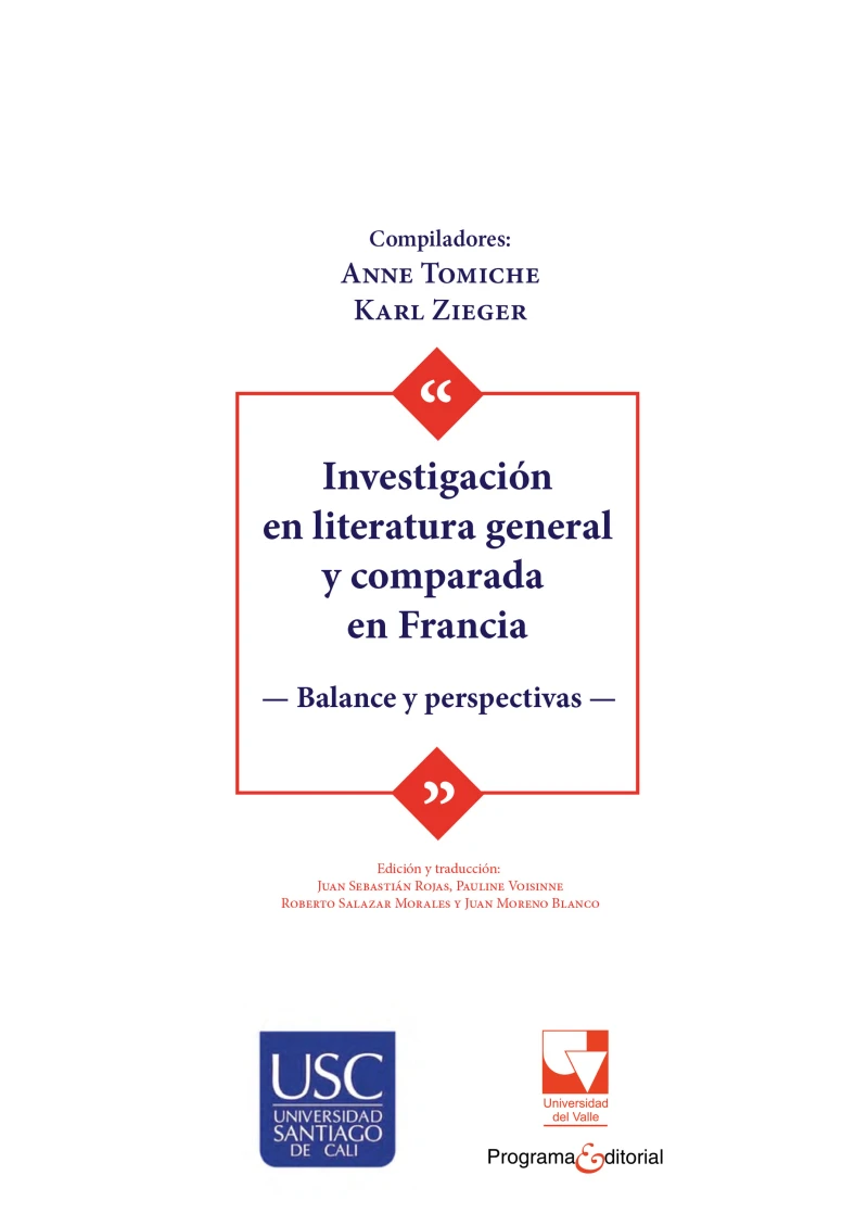 Portada: Investigación en literatura general y comparada en Francia