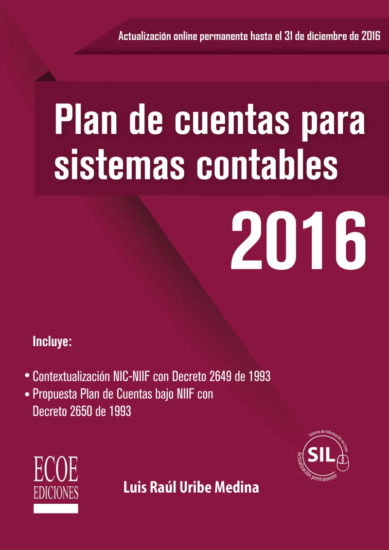 Portada: Plan de cuentas para sistemas contables 2016
