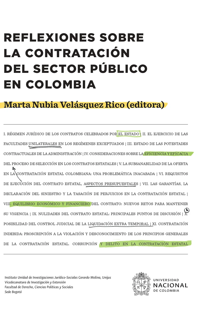 Portada: Reflexiones sobre la contratación del sector público en Colombia