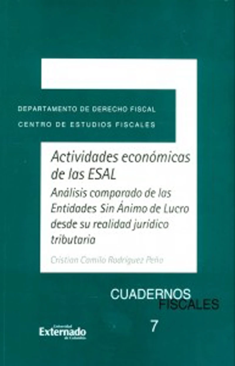 Portada: Actividades económicas de las ESAL