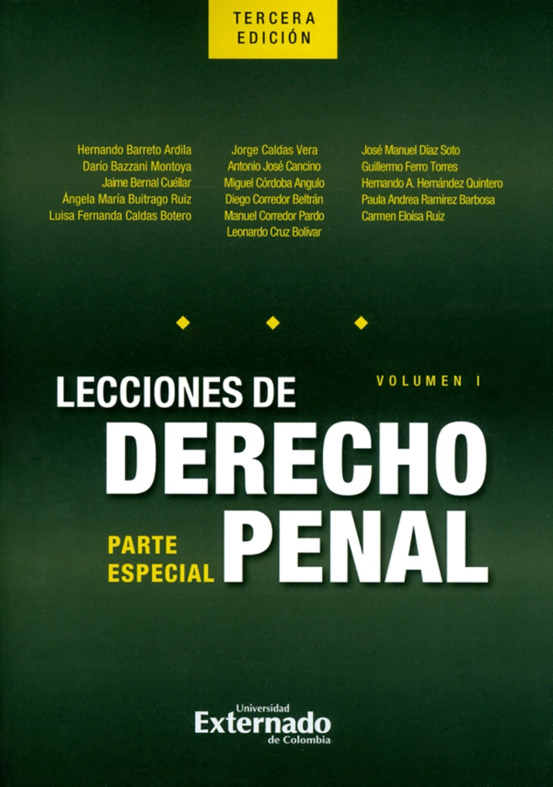 Portada: Lecciones de derecho penal. Parte especial. Volumen I. Tercera edición