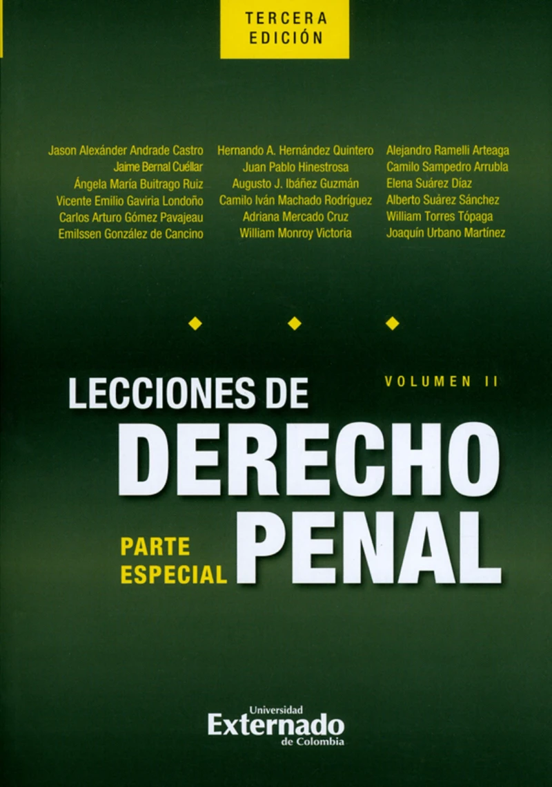Portada: Lecciones de derecho penal. Parte especial. Volumen II