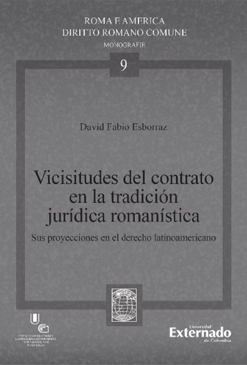 Portada: Vicisitudes del contrato en la tradición jurídica romanística