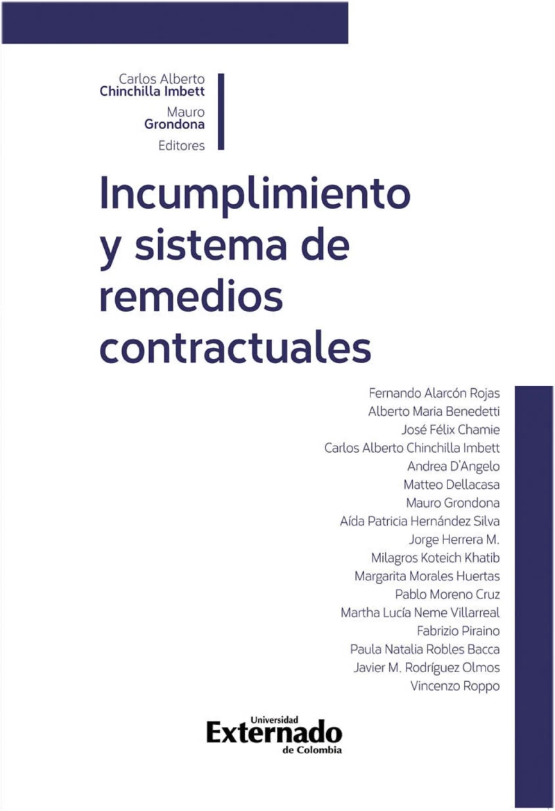 Portada: Incumplimiento y sistema de remedios contractuales