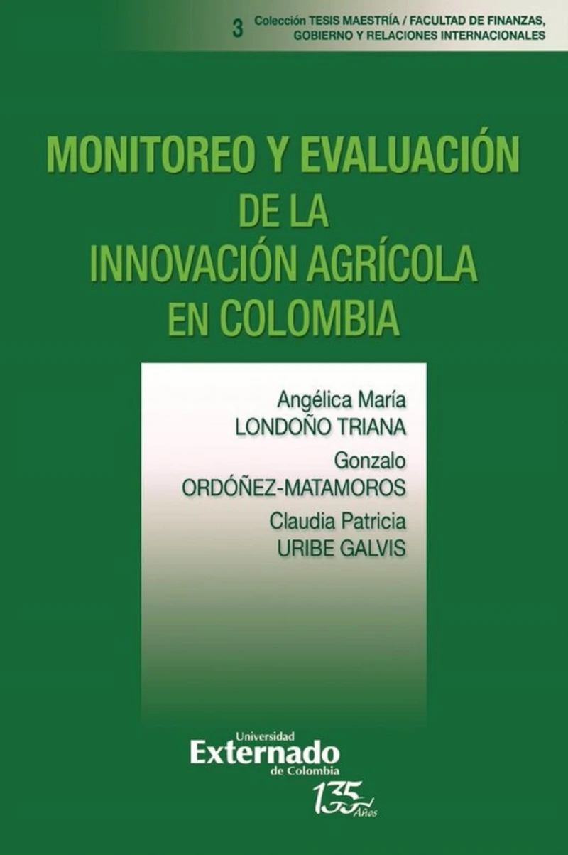 Portada: Monitoreo y evaluación de la innovación agrícola en Colombia