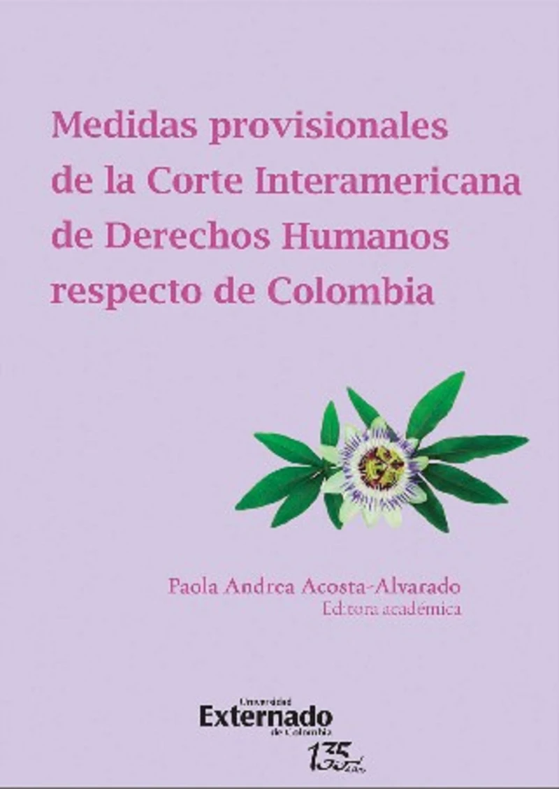 Portada: Medidas provisionales de la Corte Interamericana de Derechos Humanos respecto de Colombia