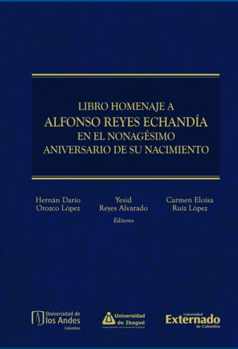 Portada: Libro homenaje a Alfonso Reyes Echandía en el nonagésimo aniversario de su nacimiento