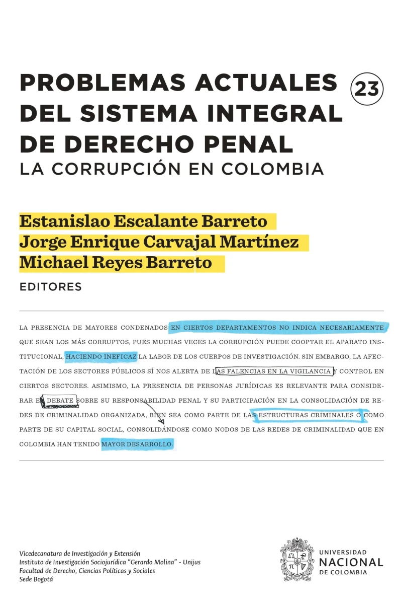 Portada: Problemas actuales del sistema integral de derecho penal