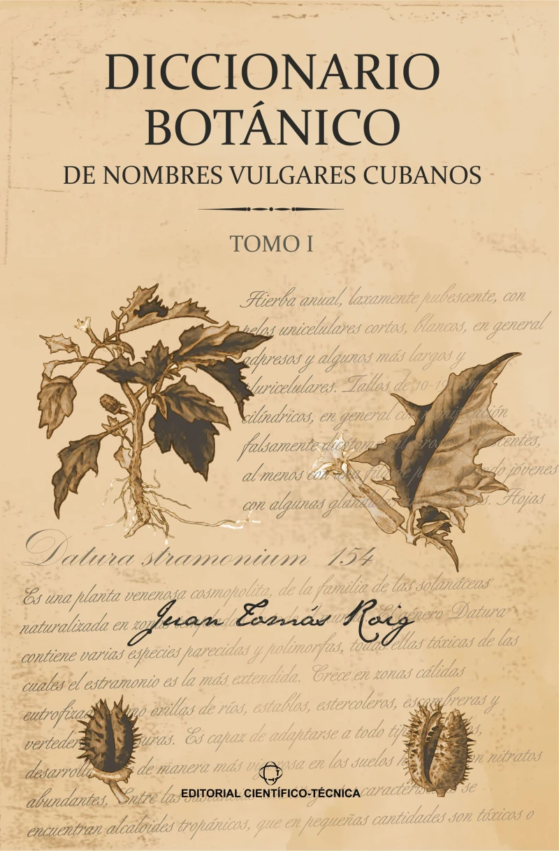 Portada: Diccionario botánico de nombres vulgares cubanos. Tomo 1