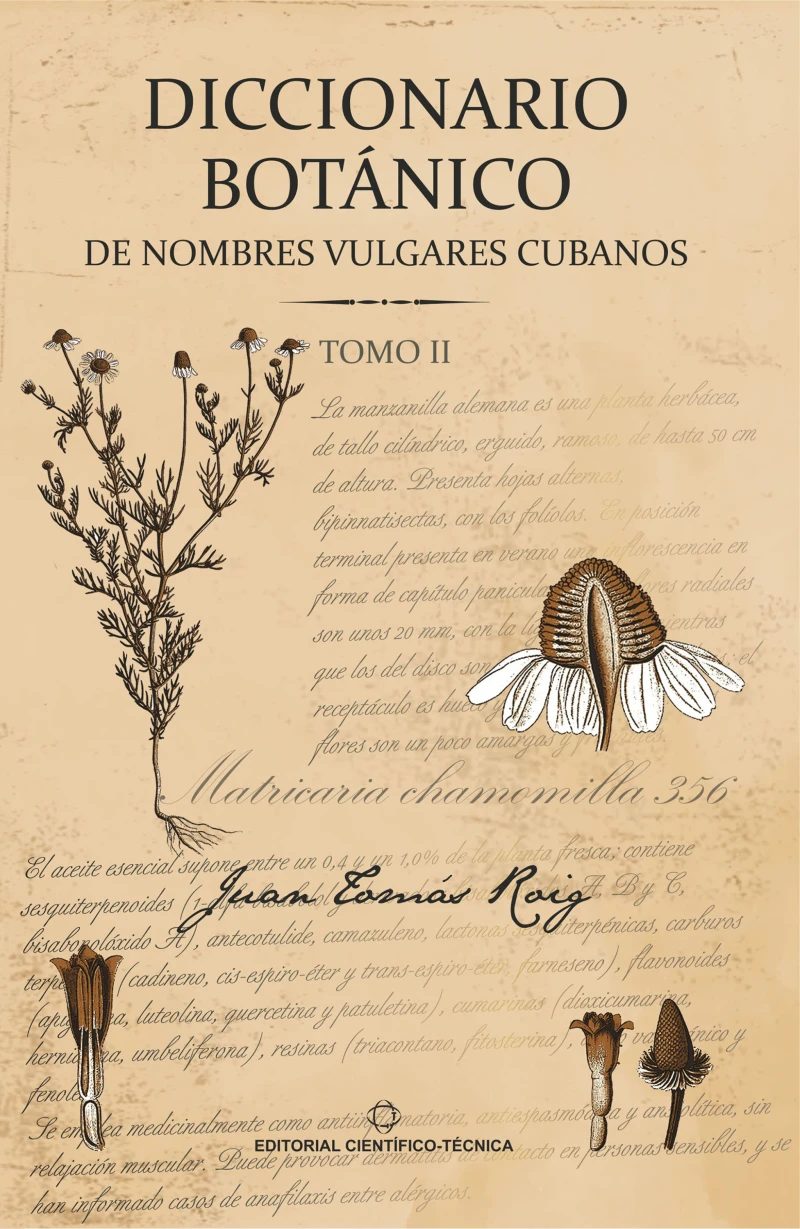 Portada: Diccionario botánico de nombres vulgares cubanos. Tomo 2