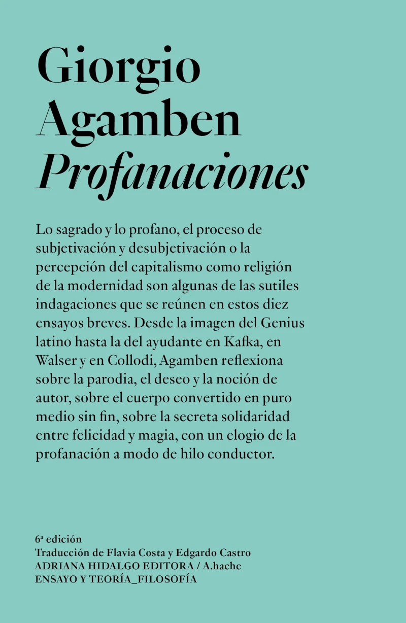Portada: Profanaciones