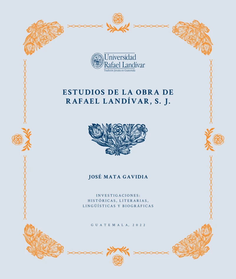 Portada: Estudios de la Obra de Rafael Landívar, S. J.