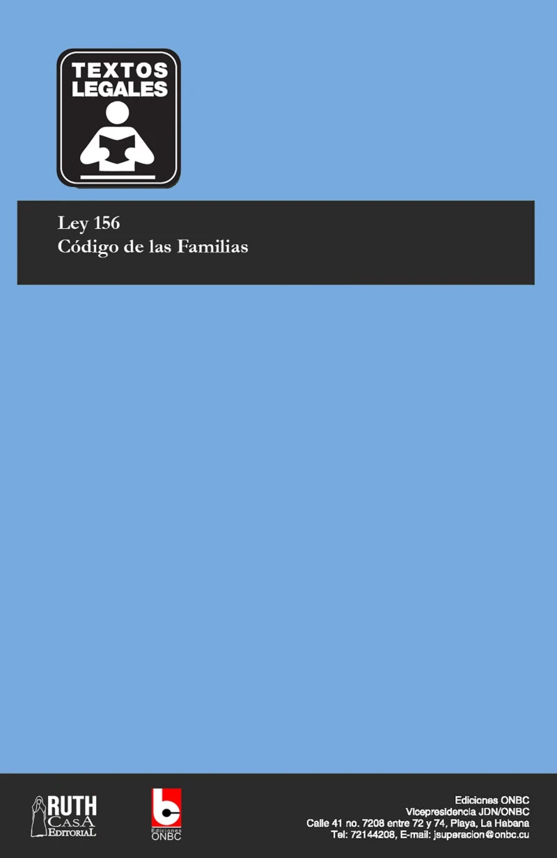 Portada: Ley 156 Código de las familias