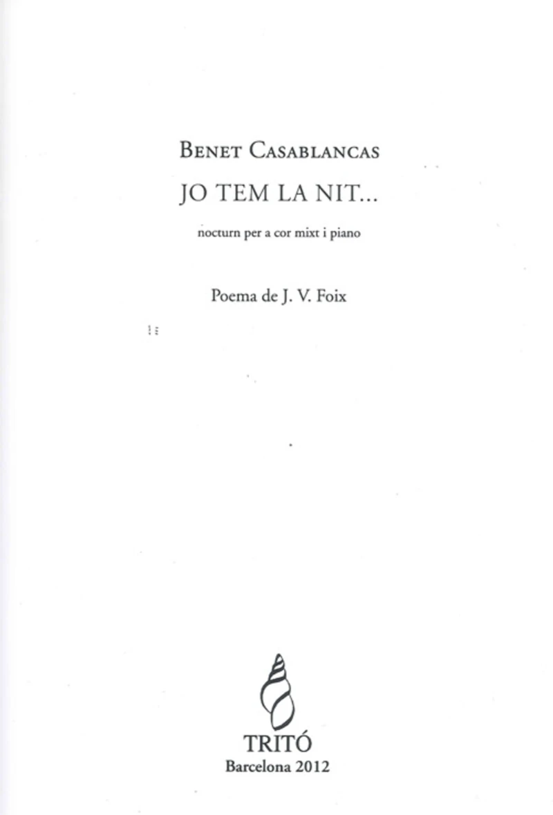 Portada: Jo tem la nit, per a cot mixt i piano