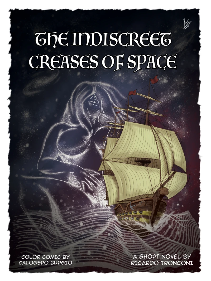 Portada: The indiscreet creases of space - colored comic and short novel