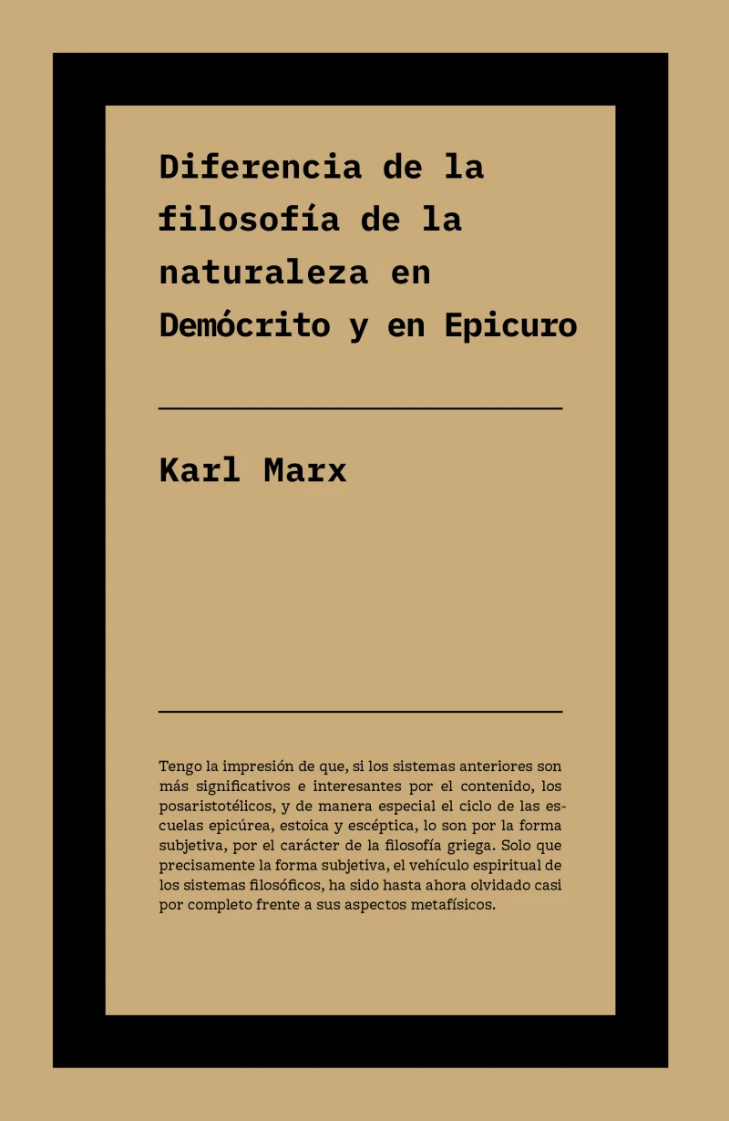 Portada: Diferencia entre la filosofía de la naturaleza en Demócrito y en Epicuro
